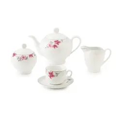 سرویس چینی زرین 6 نفره چای خوری کردوبا (17 پارچه) - مدل جدید - تخفیف ویژه