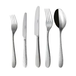 سرویس قاشق و چنگال 24 نفره ناب استیل طرح واریان (158 پارچه) بعلاوه کنسول چوبی