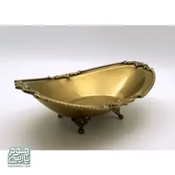 کشکول بیضی چهار پایه متوسط برنجی کد 62028B