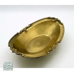 کشکول بیضی چهار پایه متوسط برنجی کد 62028B