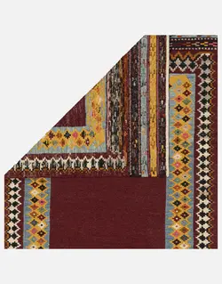 گلیم فرش سوزنی حیدریان مدل شما زمینه لاکی