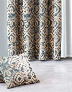 پرده پانچ حریر و مخمل شانل طرح ققنوس