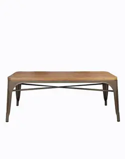 نیمکت فلزی کف چوبی