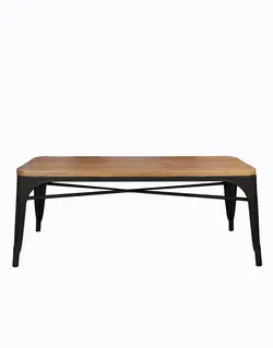 نیمکت فلزی کف چوبی