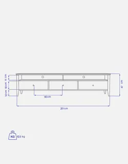 میز تلویزیون چوبی تولیکا مدل تویا