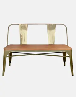 نیمکت فلزی پشت دار با کفی چوب