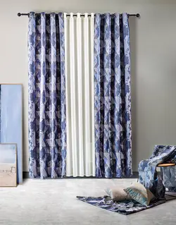 پرده پانچ حریر و ژاکارد طرح دیاموند