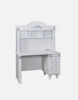 میز تحریر چوبی سفید آپادانا مدل کلاسیک سیلور