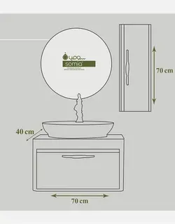 ست روشویی کابینت سومیا و آینه مدل ۶۶۵ A