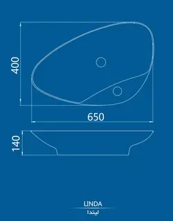 روشویی روکار چینی کرد مدل لیندا