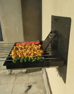 باربیکیو دیواری تاشو ذغالی