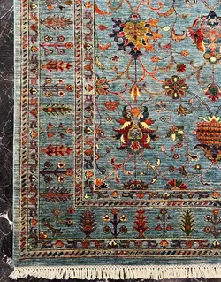 فرش دستباف نقش سلطان آباد آبی کد 109