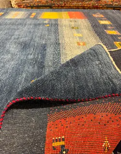 گبه دستباف کف ساده آبی کد 127
