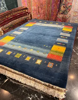 گبه دستباف کف ساده آبی کد 127