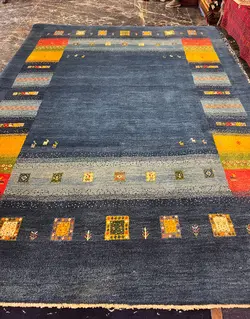 گبه دستباف کف ساده آبی کد 127