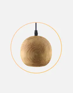 چراغ آویز چوبی مدل لاکی
