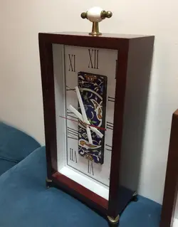 ساعت رومیزی چوبی هندسی