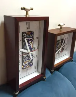 ساعت رومیزی چوبی هندسی