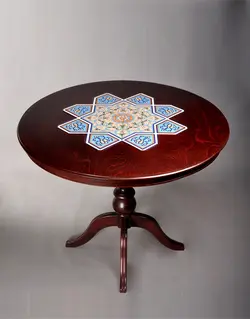 ست میز و صندلی گرد چهار نفره هندسی مدل لهستانی