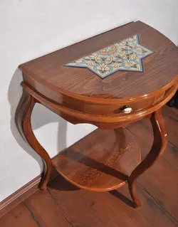 آینه کنسول سه پایه چوبی هندسی مدل آترین