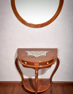 آینه کنسول سه پایه چوبی هندسی مدل آترین