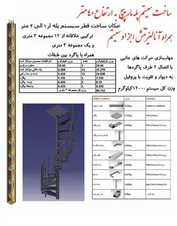 پله مارپیچ فلزی با نرده نهالسان