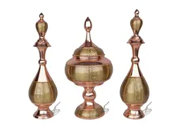 سرویس شکلات خوری و تنگ مس و خاتم کاری