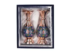 ست جفت گلدان مس و پرداز سایز 16