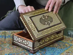جاکاردو چنگال خاتم کاری گلدار