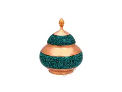 پک هدیه گلدان و قندان فیروزه کوبی