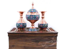 سرویس شکلات خوری و گلدان پرداز