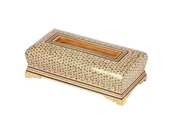 جعبه دستمال کاغذی خاتم کاری مدل اداری