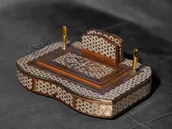 قلمدان خاتم کاری کشویی اداری سایز بزرگ