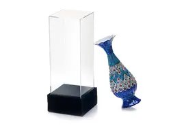 گلدان میناکاری 16 و 20 سانتی جعبه پلکسی شفاف