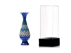 گلدان میناکاری 16 و 20 سانتی جعبه پلکسی شفاف