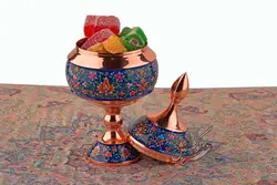 شکلات خوری مس و میناکاری کوچک کوچک سایز 20