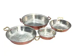 ماهیتابه مسی دسته دار