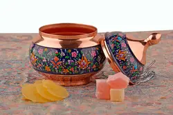 قندان مس و مینا پرداز سایز بزرگ