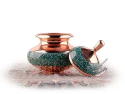 قندان فیروزه کوبی مدل دخل سایز کوچک