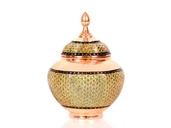 قندان مس و خاتم مدل سیبی صنایع دستی آقاجانی