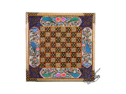 تخته نرد و شطرنج خاتم طرح گل و مرغ