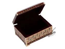 جعبه جواهرات گل و مرغ تمام خاتم