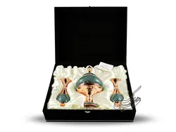 ست فیروزه شکلات خوری بزرگ و گلدان20