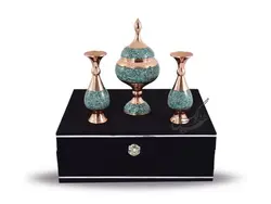 ست شکلات خوری و گلدان طراحی فیروزه