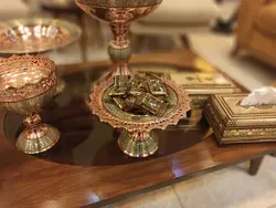 شیرینی خوری مس و خاتم قطر 20