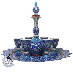 سرویس شربت خوری میناکاری جام کوچک باجعبه