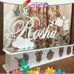 استند اسم طلایی و نقره ای با باکس مشخصات کد 0102