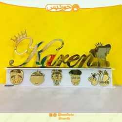 استند اسم طلایی و نقره ای با باکس مشخصات کد 0102