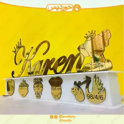 استند اسم طلایی و نقره ای با باکس مشخصات کد 0102