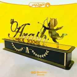 استند اسم طلایی و نقره ای با باکس مشخصات کد 0102